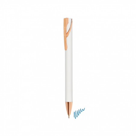 Caneta Pierre Cardin branca com tinta semi gel e adesivo personalizado para presente