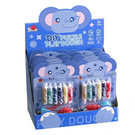 Argila colorida com ferramentas desenho de elefante combinando com mochila infantil e saco de doces