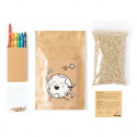 Vaso para colorir com sementes e caixa de giz personalizada para detalhe infantil