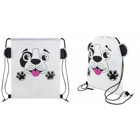 Conjunto de cachorro de brinquedo com acessórios, casinha e mochila saco