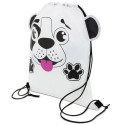 Conjunto de cachorro de brinquedo com acessórios, casinha e mochila saco