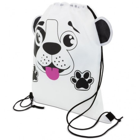 Conjunto de cachorro de brinquedo com acessórios, casinha e mochila saco