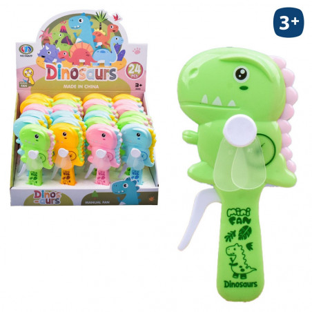 Ventilador manual com design de dinossauro em bolsa personalizada para aniversários