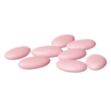 Peladinhas de chocolate com cobertura rosa 3 unidades em bolsa com cartão de recordação comunhão menina