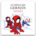 Adesivo spidey e sua super equipe personalizado ideal para festas infantis 5x5