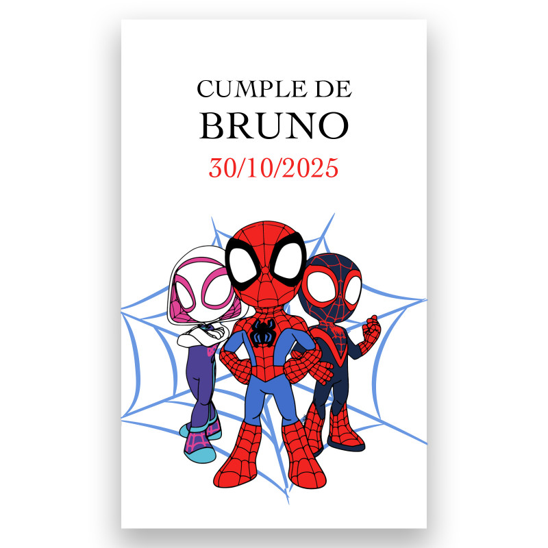 Adesivo spidey e sua super equipe 3x5cm personalizável
