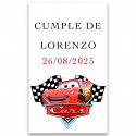 Adesivo personalizado cars para eventos 3x5cm