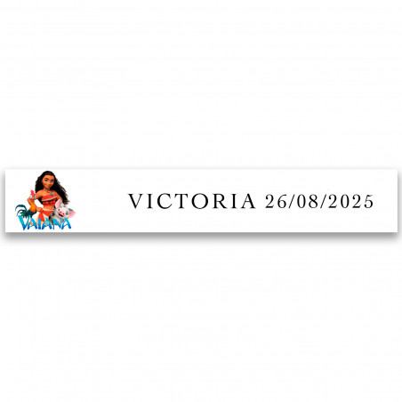 Adesivo de 5x1 cm personalizável de moana hei hei e pua
