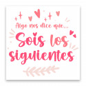 Adesivo sois os seguintes uma mensagem original e divertida para o seu casamento 5x5cm