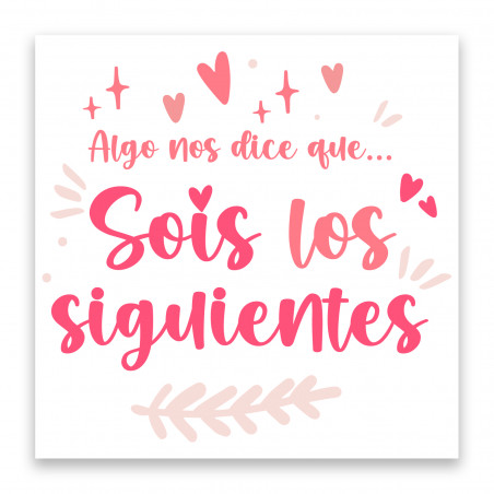 Adesivo sois os seguintes uma mensagem original e divertida para o seu casamento 5x5cm