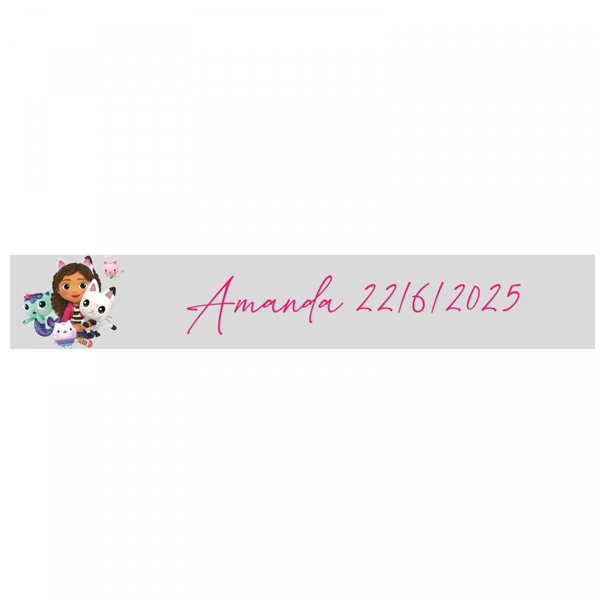 Adesivo transparente personalizado gabby e os gatos 5x1cm