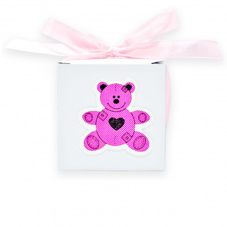 Bálsamo Labial Vegano em Caixa com Design de Urso e Adesivo Personalizado