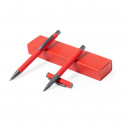 Caneta e roller em estojo vermelho com adesivo personalizável de cars