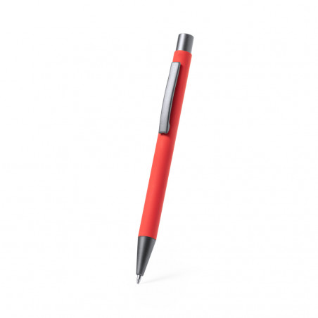 Caneta e roller em estojo vermelho com adesivo personalizável de cars