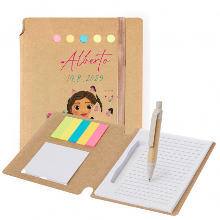Cadernetas com post it personalizadas: coleção gaby gato