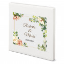 Imã de cerâmica personalizado com design floral detalhe elegante para convidados