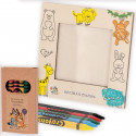 Moldura para colorir com ceras detalhe personalizado para eventos infantis