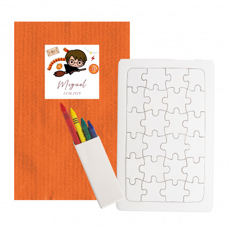 Quebra cabeça para colorir personalizado com design mágico detalhe para eventos infantis
