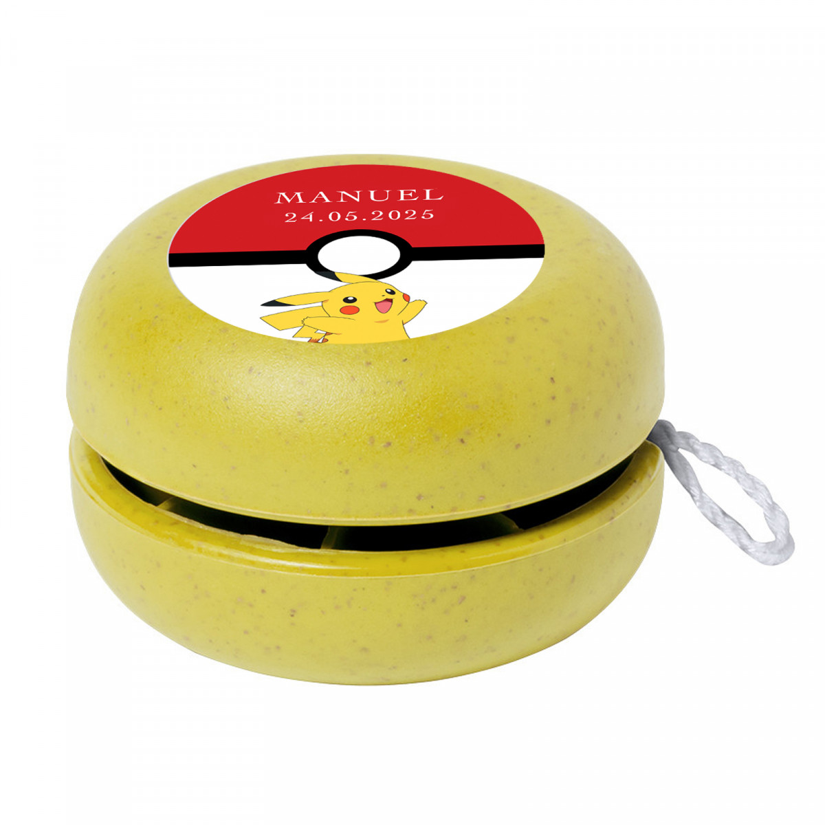 Yoyo ecológico personalizado com design pokémon detalhe para comunhões e aniversários