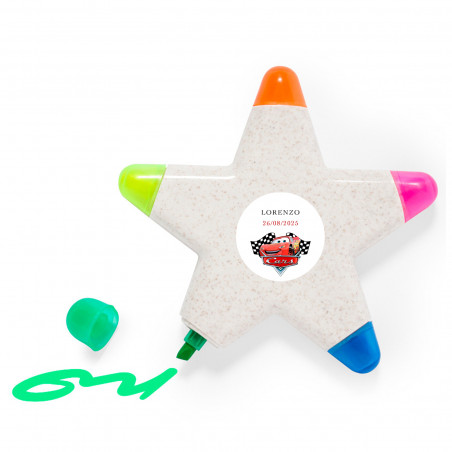 Marcador Fluorescente Estrela Personalizado Detalhe Original para Eventos Infantis