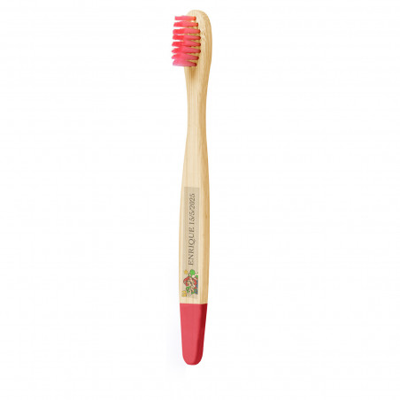Escova de dentes de bambu personalizada com adesivo de Mario Bros