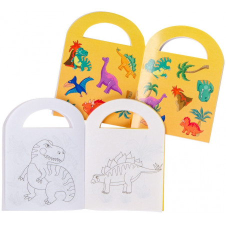 Conjunto de pintura e adesivos dinossauros detalhe personalizado coleção vaiana