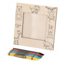 Moldura para colorir com ceras detalhe personalizado para eventos infantis