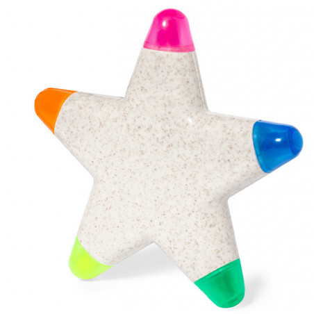 Marcador fluorescente estrela personalizado detalhe original para eventos infantis