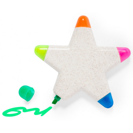 Marcador fluorescente estrela personalizado detalhe original para eventos infantis