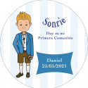 Abridores comunhão menino em caixa de papelão com adesivo personalizado