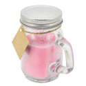 Vela aromática rosa com tampa personalizada para batizado
