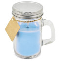 Vela aromática celeste com tampa personalizada para batizado