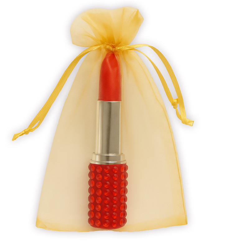 Caneta em bolsa de organza para presentear os convidados