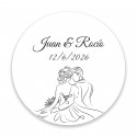 Caneta batom personalizada para casamento em caixa de acetato decorada com rafia