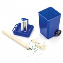 Lápis com formato de recipiente azul personalizado