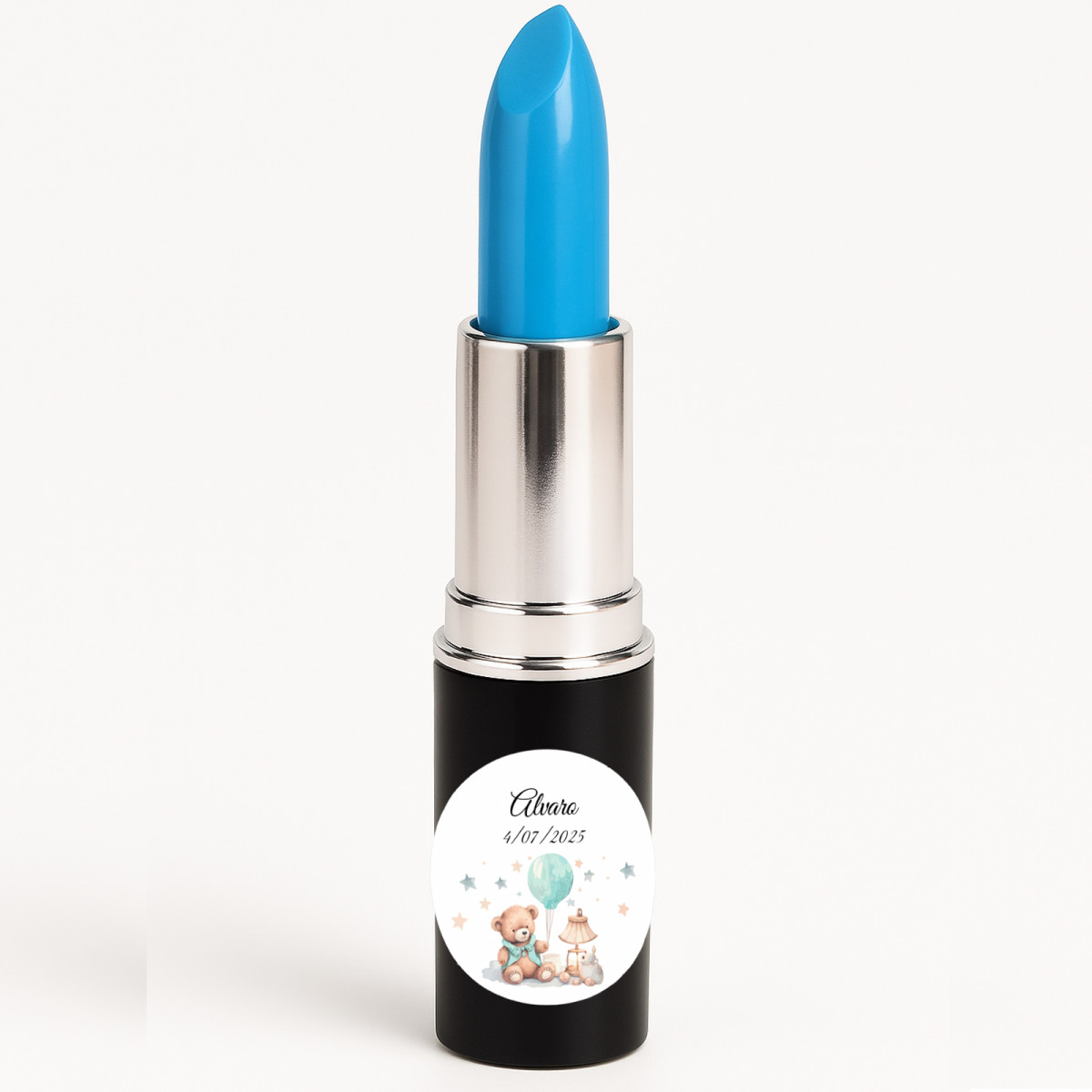 Caneta batom personalizada com adesivo para batizado
