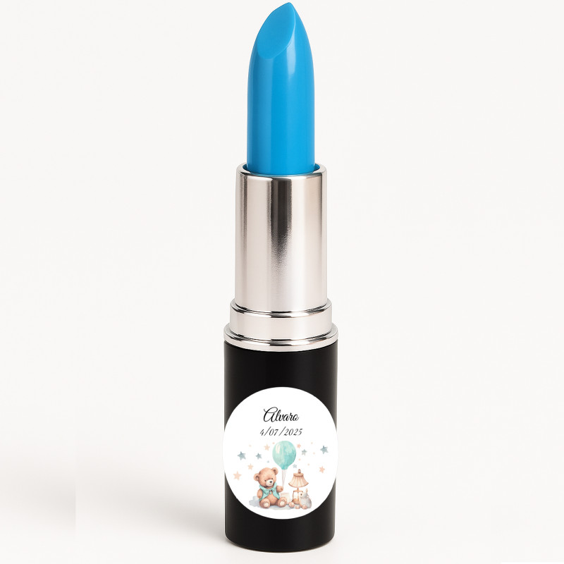 Caneta batom personalizada com adesivo para batizado