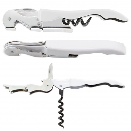 Saca-rolhas branco personalizado para lembranças