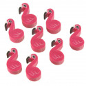 Balde com mini gomas de flamingos