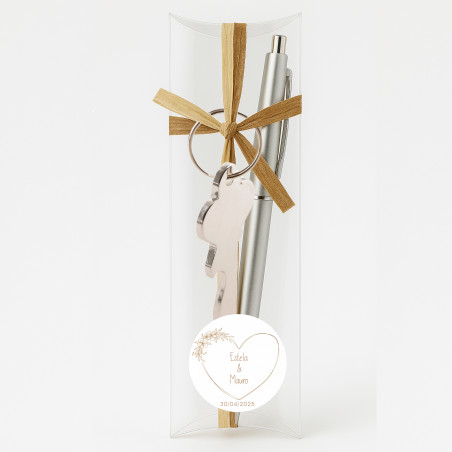Conjunto de caneta e chaveiro personalizado para casamento