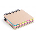 Caderno com post-its adesivos coloridos