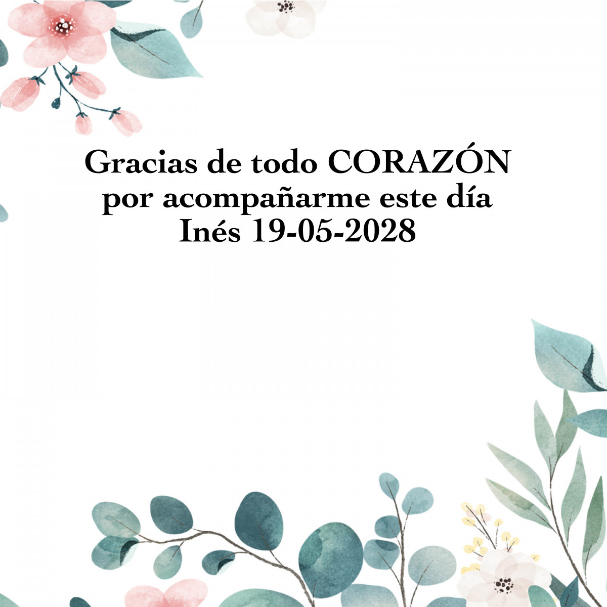Cartão de agradecimento para eventos personalizado