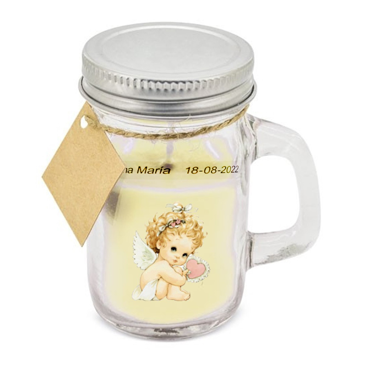 Vela aromática com tampa personalizada