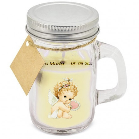 Vela aromática com tampa personalizada
