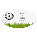 Chaveiro de cortiça e metal com adesivo design de futebol para detalhes de eventos