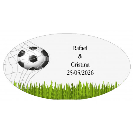 Chaveiro de cortiça e metal com adesivo design de futebol para detalhes de eventos