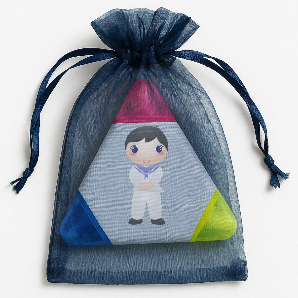 Marcador tricolor personalizado para detalhes de comunhão crianças