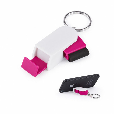 Chaveiro Suporte para Celular Prático e Original na Cor Rosa