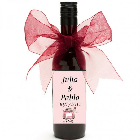 Garrafão de vinho tinto para detalhes de casamento personalizados