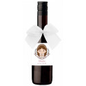 Botelha de vinho personalizada para detalhe de comunhão com laço decorativo